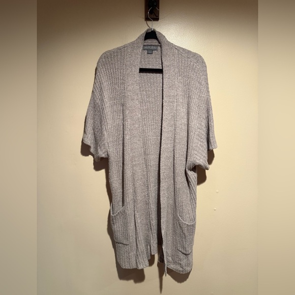 Barefoot Dreams CozyChic Lite QVWCL1010 Open Short Sleeve Cardigan size large - Picture 2 of 9